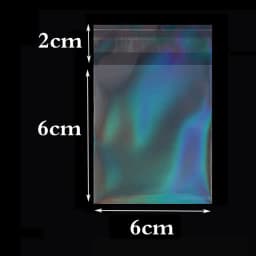 50pcs Holographic Laser Self Adhesive Bag Aurora Color Transparent Packaging for Handmade Jewelry Badge Gift Package Storage Bag