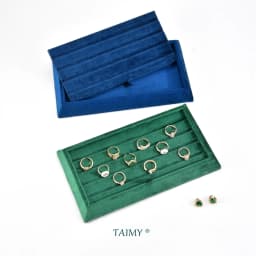 TAIMY Plush Velvet Ring Holder Trays Jewelry Anti-scratch Desktop Decoration men's Tray Jeweler Store Display Packaging Dropship