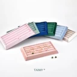 TAIMY Plush Velvet Ring Holder Trays Jewelry Anti-scratch Desktop Decoration men's Tray Jeweler Store Display Packaging Dropship