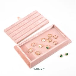 TAIMY Plush Velvet Ring Holder Trays Jewelry Anti-scratch Desktop Decoration men's Tray Jeweler Store Display Packaging Dropship