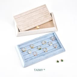 TAIMY Plush Velvet Ring Holder Trays Jewelry Anti-scratch Desktop Decoration men's Tray Jeweler Store Display Packaging Dropship