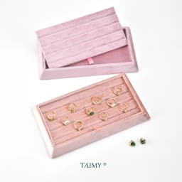 TAIMY Plush Velvet Ring Holder Trays Jewelry Anti-scratch Desktop Decoration men's Tray Jeweler Store Display Packaging Dropship