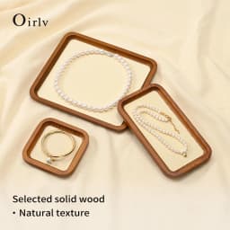 Oirlv Solid Wood Jewelry Tray for Necklace Bracelet Watch and Ring Storage Jewelry Display Case; Perfect for the Entryway Gift