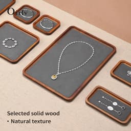 Oirlv Solid Wood Jewelry Tray for Necklace Bracelet Watch and Ring Storage Jewelry Display Case; Perfect for the Entryway Gift