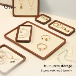 Oirlv Solid Wood Jewelry Tray for Necklace Bracelet Watch and Ring Storage Jewelry Display Case; Perfect for the Entryway Gift