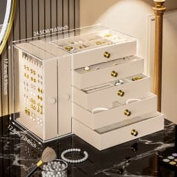 Transparent Drawer Style Velvet Jewelry Storage Box Earring Necklace Multi-layer Jewelry Storage Case Fashionable Accessory O...