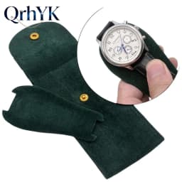 Compact Velvet Watch Storage Bag Soft Anti-scratch Lining Snap Closure for Daily Use Short Trip