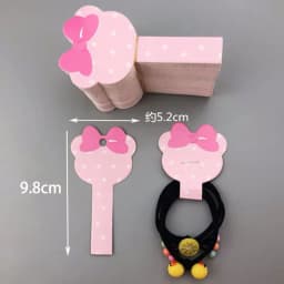 50pcs/lot Cute Jewelry Packing Cards Pink Kraft Paper Tag for Headband Necklace Bracelet Display Cardboard Holder Retail Lables