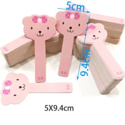 50pcs/lot Cute Jewelry Packing Cards Pink Kraft Paper Tag for Headband Necklace Bracelet Display Cardboard Holder Retail Lables