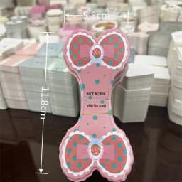 50pcs/lot Cute Jewelry Packing Cards Pink Kraft Paper Tag for Headband Necklace Bracelet Display Cardboard Holder Retail Lables