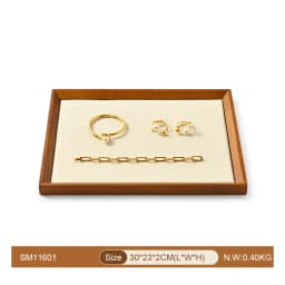 Oirlv Wooden Jewelry Organizer Tray Jewelry Display Props Jewelry Key Storage Bracelet Necklace Tray Earring Ring Display Plate