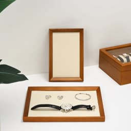 Oirlv Wooden Jewelry Organizer Tray Jewelry Display Props Jewelry Key Storage Bracelet Necklace Tray Earring Ring Display Plate