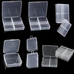 Transparent Plastic Storage Jewelry Box Compartment Adjustable Container For Beads Earring Box For Jewelry Rectangle Case