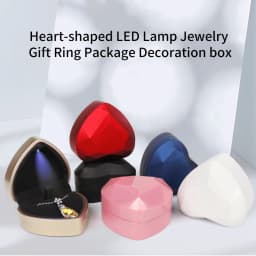 Luxury Heart-Shaped LED Light Wedding Ring Box With Display Storage Jewelry Decoration Box Ring Pendant Bag Birthday Gift