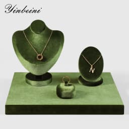 Yinbeini Velvet Necklace Display Stand Pendant Necklace Storage Holder Jewelry Shop Retail Countertop Organizer Rack TB029