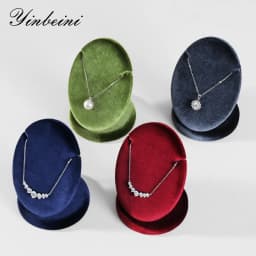 Yinbeini Velvet Necklace Display Stand Pendant Necklace Storage Holder Jewelry Shop Retail Countertop Organizer Rack TB029