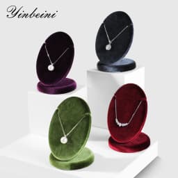 Yinbeini Velvet Necklace Display Stand Pendant Necklace Storage Holder Jewelry Shop Retail Countertop Organizer Rack TB029