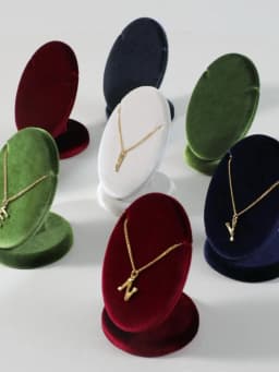 Yinbeini Velvet Necklace Display Stand Pendant Necklace Storage Holder Jewelry Shop Retail Countertop Organizer Rack TB029