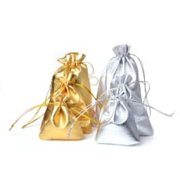 13x18 15x20 17x23 20x30cm Drawstring Gift Bags Metallic Foil Organza Pouches Christmas Wedding Party Favour Gifts Candy Bags