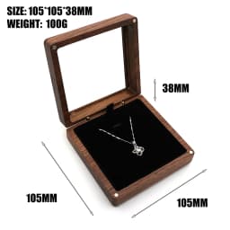 Solid Wood Black Walnut Necklace Box Jewelry Jewelry Packaging Gift Box Earring Brooch Locket Case