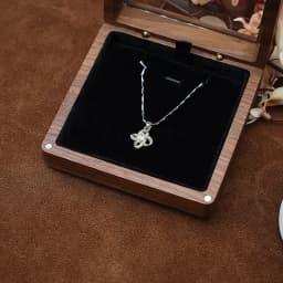 Solid Wood Black Walnut Necklace Box Jewelry Jewelry Packaging Gift Box Earring Brooch Locket Case