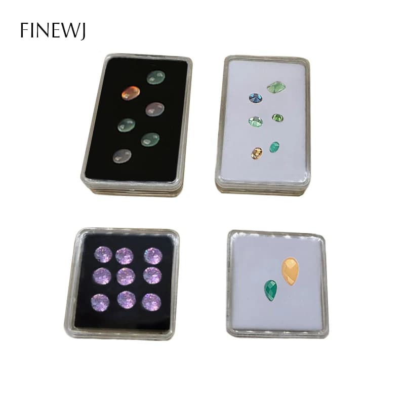 Wholesale Gem Display Transparent Packaging Box Storage for Gemstones Loose Diamond Gem Stone Beads Pendant Holder Case 5pcs/lot
