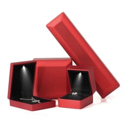 Luxury LED Jewelry Box Bracelet/Necklace Case Free Custom Logo Lighted Ring Gift Packaging with Hidden Light,Multi-Use Organizer