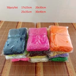 50pcs 17x23 20x30 Jewelry Packaging Drawable Organza Bag Jewelry Pouches Wedding Party Decoration Gift Bags Jewelry Packing Bags