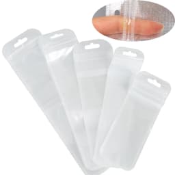 30pcs Long Thin Ziplock Bags Self Sealing Pouch With Hole Plastic Sachet Zip Zipper Lock Bags Necklace Display Jewelry Packaging