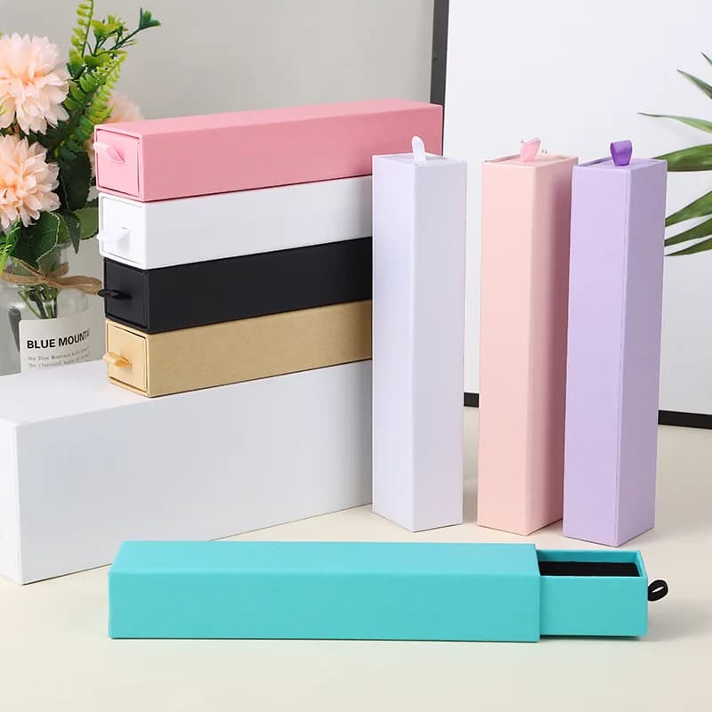 10 pcs 21x4.5x3.5cm Drawer Rectangle Jewelry Set Box for Necklace Bracelet Watch gift boxes jewellery packaging with Sponge