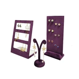 Noble Velvet Cloth Jewelry Display Stand Deep Purple Necklace Ring Jewelry Counter High End Display Props Storage Of Jewelry