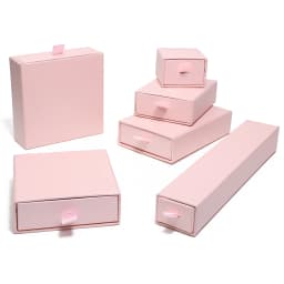 1pcs Pink Color Kraft Paper Drawer Jewelry Packaging Box Necklace Bracelet Gift Display Case Boxes Cardboard Jewelry Storage