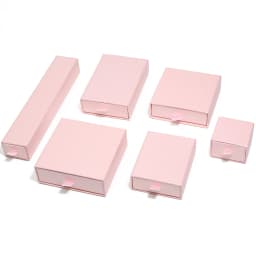 1pcs Pink Color Kraft Paper Drawer Jewelry Packaging Box Necklace Bracelet Gift Display Case Boxes Cardboard Jewelry Storage