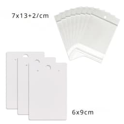50Pcs 6x9cm Hangable Necklace Earrings Jewelry Display Paper Card With Or Without Bags Wholesale Packaging Personalized Service