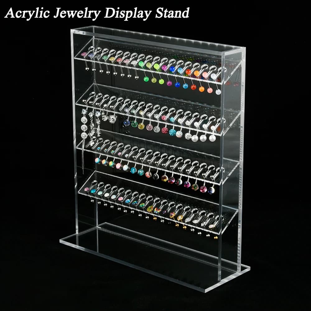 Multi-Function Holder Display Acrylic Stand Seller Piercing Jewelry Display Organizer Shelf Multi Earring Storage Rack