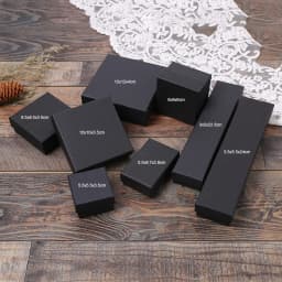 New Arrive 12Pcs Black Kraft Paper Jewelry Box Bracelet Bangles Necklaces Rings Box Gift Jewelry Box Storage Case