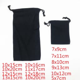 100PCS /Lot Black Velvet Jewellry Bag Christmas Gift Bags Various Sizes Packaging Display Wedding 9x12 10x15 10x20cm