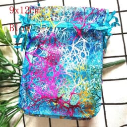 100pcs/Lot Coral Organza Drawstring Bags Jewelry Bags Gift Pouch Christmas Jewelry Display Packaging Bags 7x9 9x12 10x15 cm