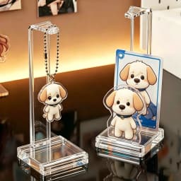 1/2/3Pcs Clear Acrylic Anime Merch Display Stand With Base Hanging Bar For Keychains Photocards Standees For Anime Collectors