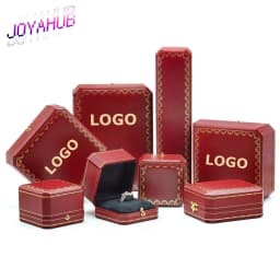 Customizable LOGO Vintage Octagonal Gold Text Storage Box Ring Earnail Bracelet Jewelry Packaging Case Collection Storage Box