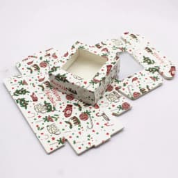 10Pcs Paper Gifts Package Box 7.5x7.5x3cm White DIY Christmas Window Candy Wedding Favors Jewelry Party Suppiles Wrapping Box