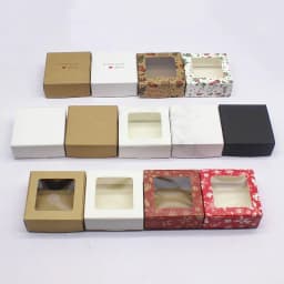 10Pcs Paper Gifts Package Box 7.5x7.5x3cm White DIY Christmas Window Candy Wedding Favors Jewelry Party Suppiles Wrapping Box