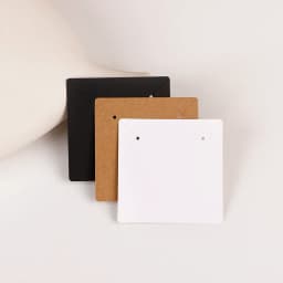 50 Pcs 7x7cm Necklaces Jewelry Display Paper Kraft Card With Or Without Bags Wholesale Packaging Personalized Customize Label