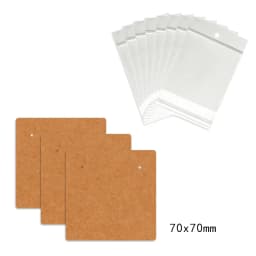 50 Pcs 7x7cm Necklaces Jewelry Display Paper Kraft Card With Or Without Bags Wholesale Packaging Personalized Customize Label