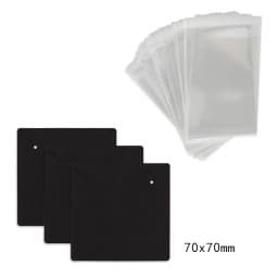 50 Pcs 7x7cm Necklaces Jewelry Display Paper Kraft Card With Or Without Bags Wholesale Packaging Personalized Customize Label