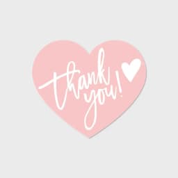 Pink Thank You For Supporting My Small Business Heart Shaped Greeting Cards Label Tag Gift Box Decoration Packaging Supplies