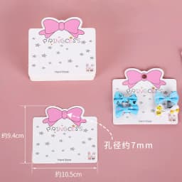 50pcs Cute Girls Hairclips Hairpin Display Cards Rabbit Pattern Tag for DIY Hair Jewelry Display Packaging Card Retail Tag