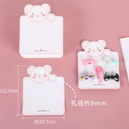 50pcs Cute Girls Hairclips Hairpin Display Cards Rabbit Pattern Tag for DIY Hair Jewelry Display Packaging Card Retail Tag