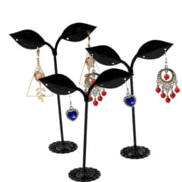 3Pcs/Lot Jewelry Display Metal Earring Holder Display White/Brown/Black/Silver Crystal Jewelry Earring Display Stand