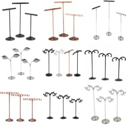 3Pcs/Lot Jewelry Display Metal Earring Holder Display White/Brown/Black/Silver Crystal Jewelry Earring Display Stand